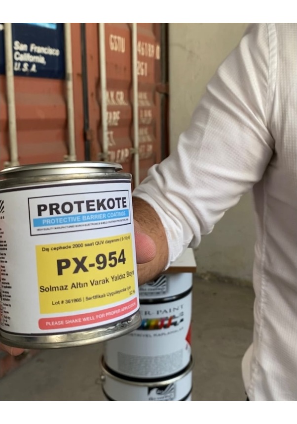 Süper Parlak Altın Yaldız Kararmaz Koruma Altın Varak Boya PX 954 – 2L - Görsel 6